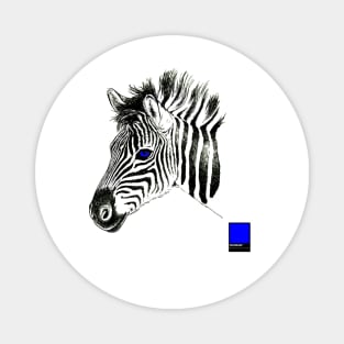 ZEBRA BLUE - black full  by COLORBLIND WorldView Magnet